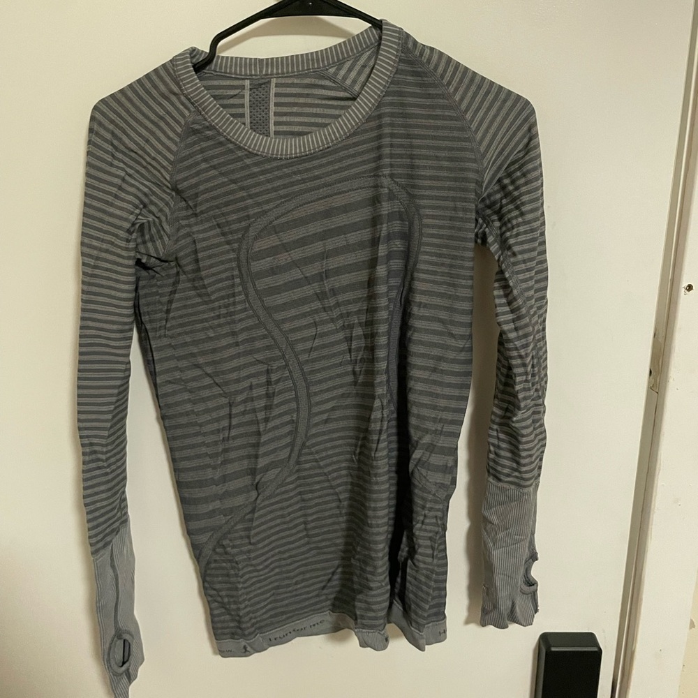 Gray Striped Women's Top